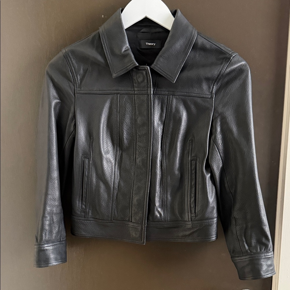 Theory Classic Black Leather Jacket